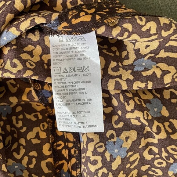 LOGO Lori Goldstein Maxi Dress Womens Sz 2X Plus Brown Leopard Button Oversized - Picture 4 of 13